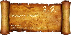 Hernesz Fabó névjegykártya